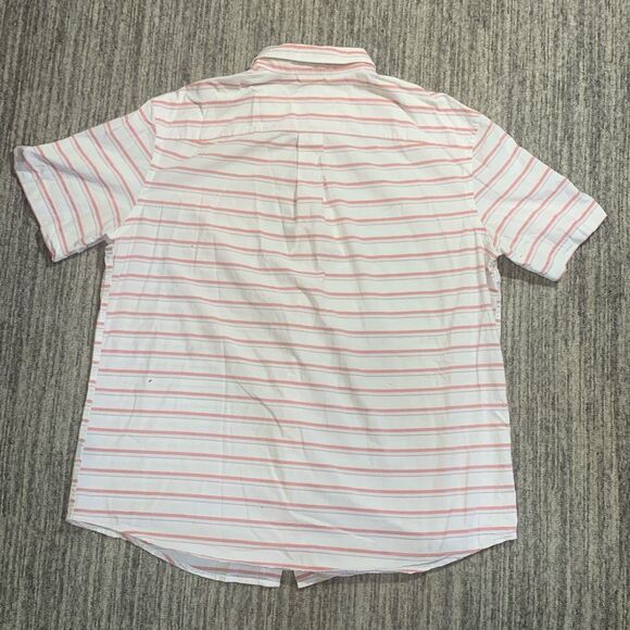 St. Johns Bay Men’s Shirt Size XL Orange White Striped Button Down Performance - Picture 6 of 6